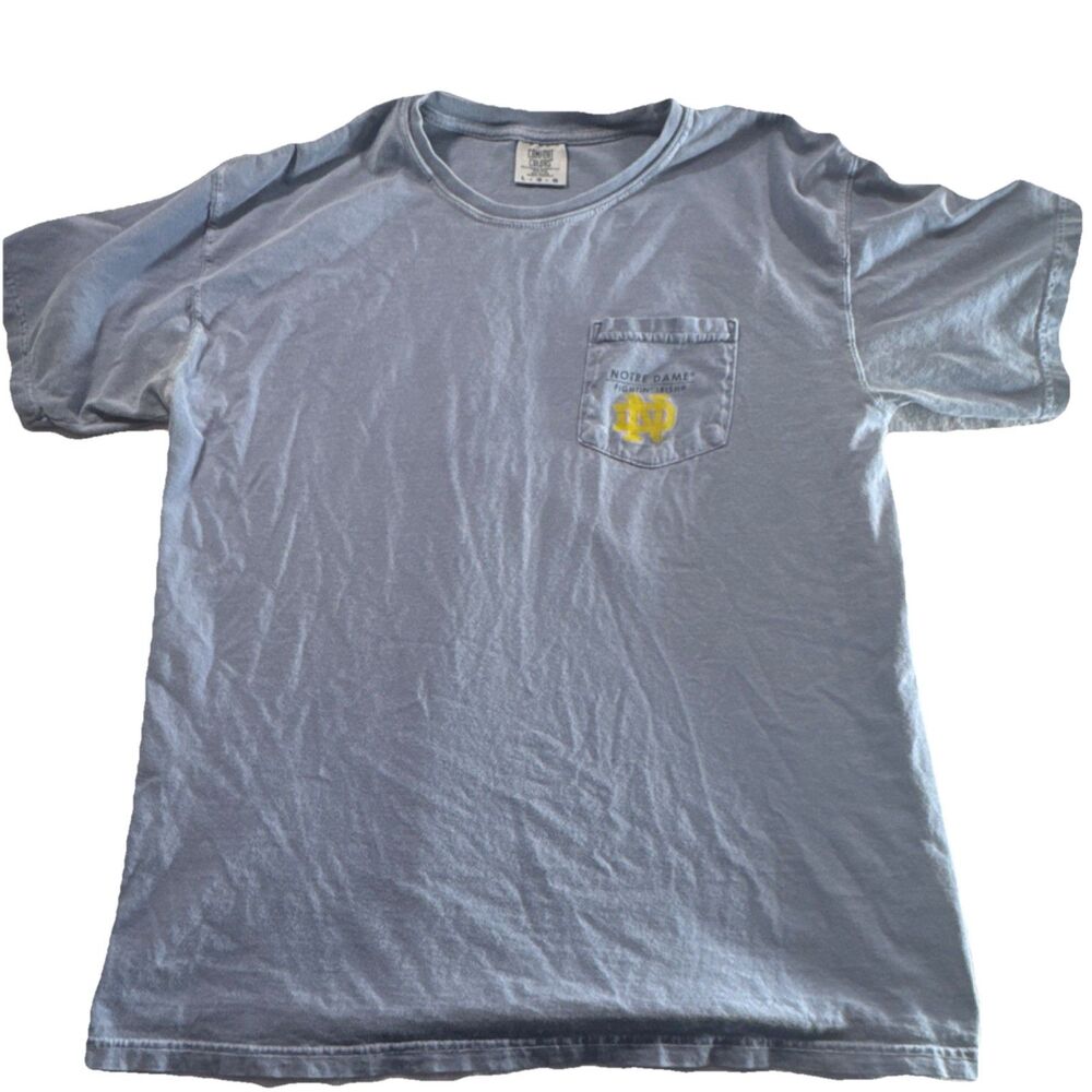 Comfort Colors Notre Dame Fighting Irish Gray Shirt Size L